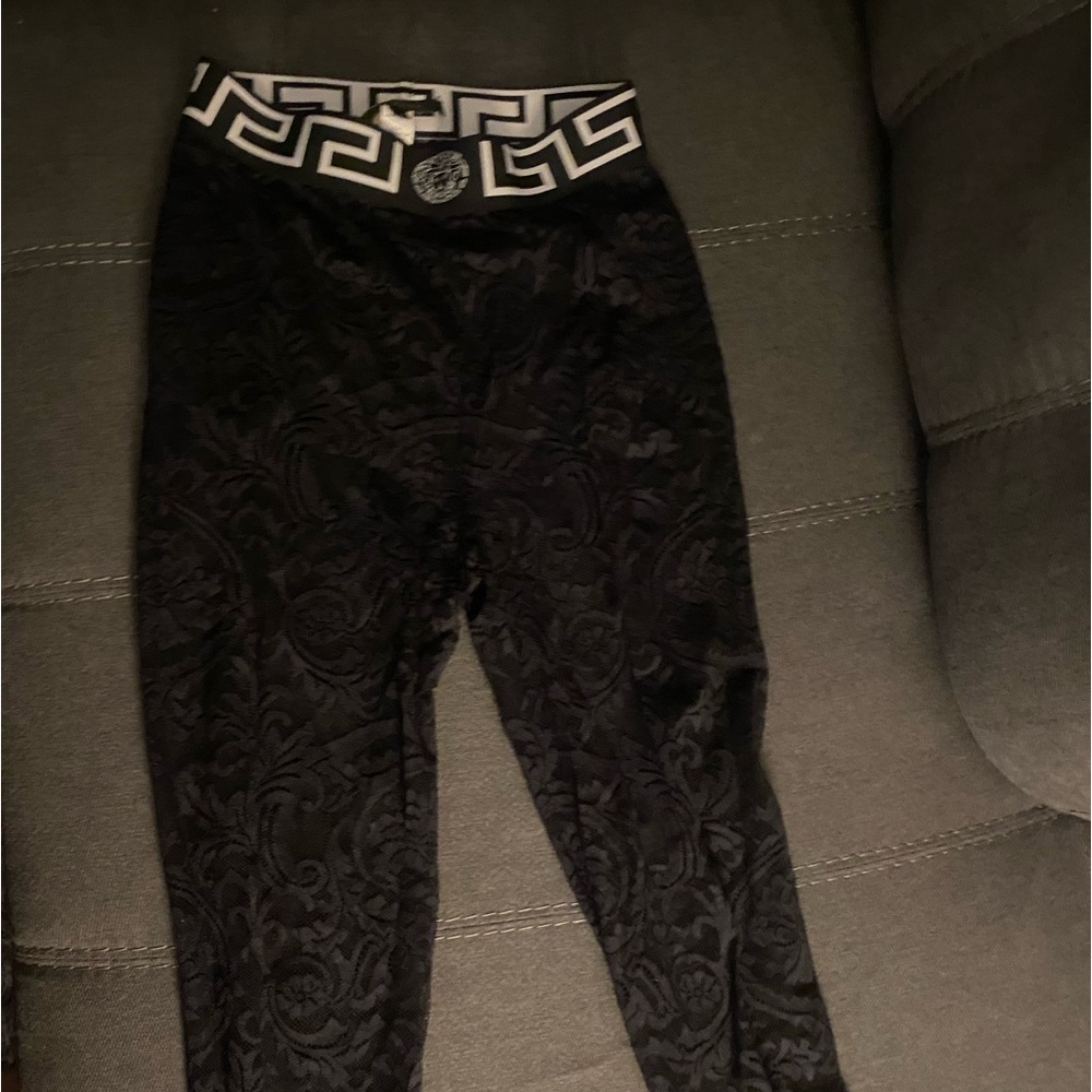Black Versace Lace Tights